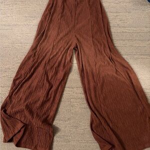 Elegant Brown Wide-Leg Pants